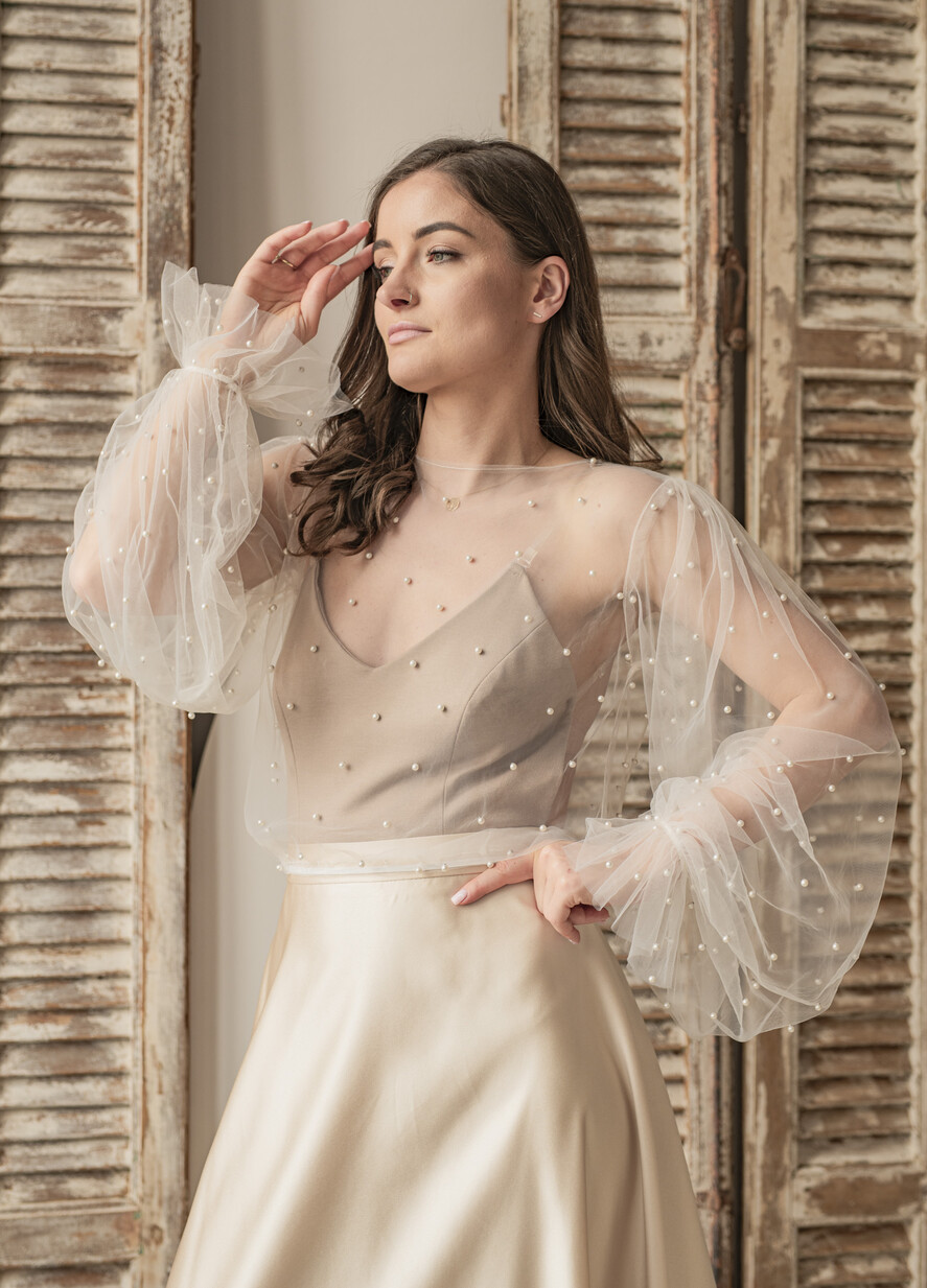 Ivory tulle dress top