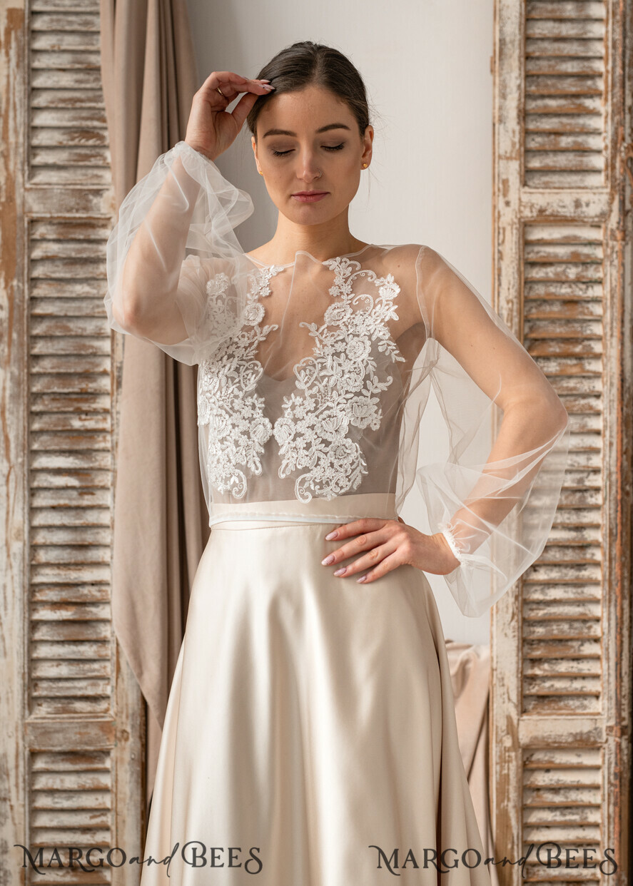 Bolero shrug wedding gold top