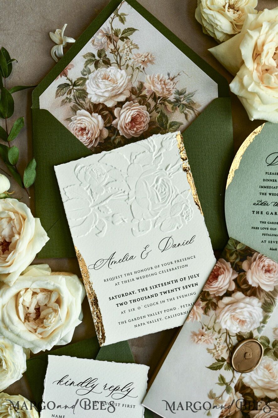 WEDDING INVITATIONS embossed invites 