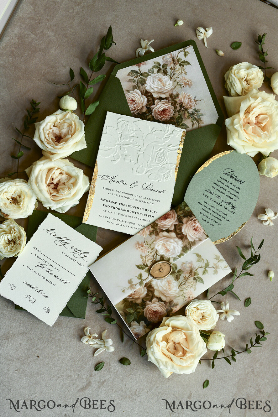 WEDDING INVITATIONS embossed invites 