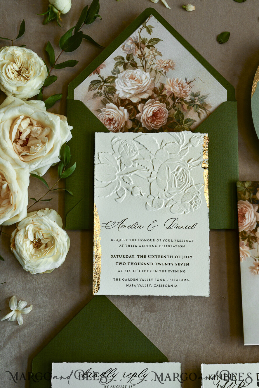 WEDDING INVITATIONS embossed invites 