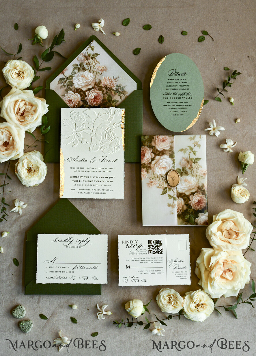 WEDDING INVITATIONS embossed invites 