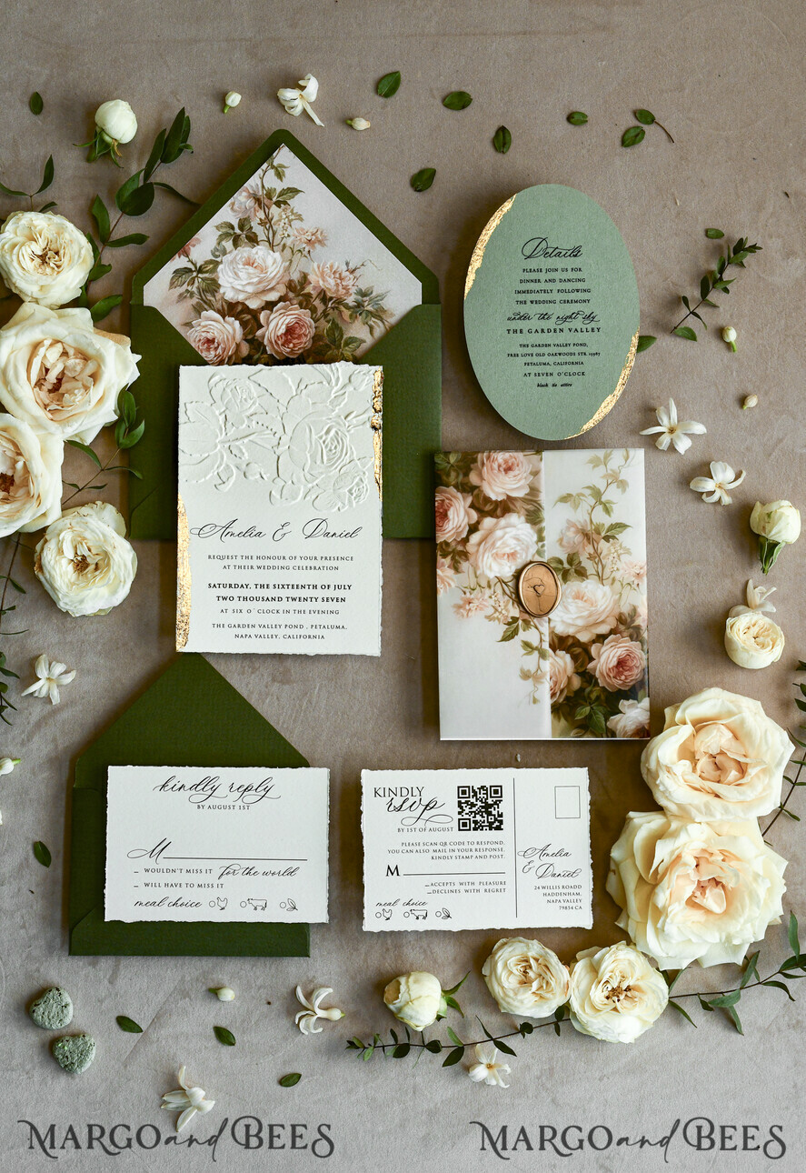 WEDDING INVITATIONS embossed invites 