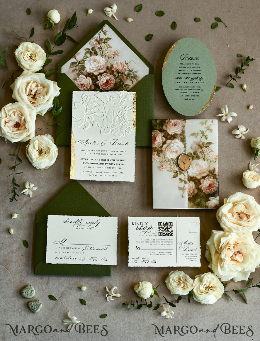 WEDDING INVITATIONS embossed invites 