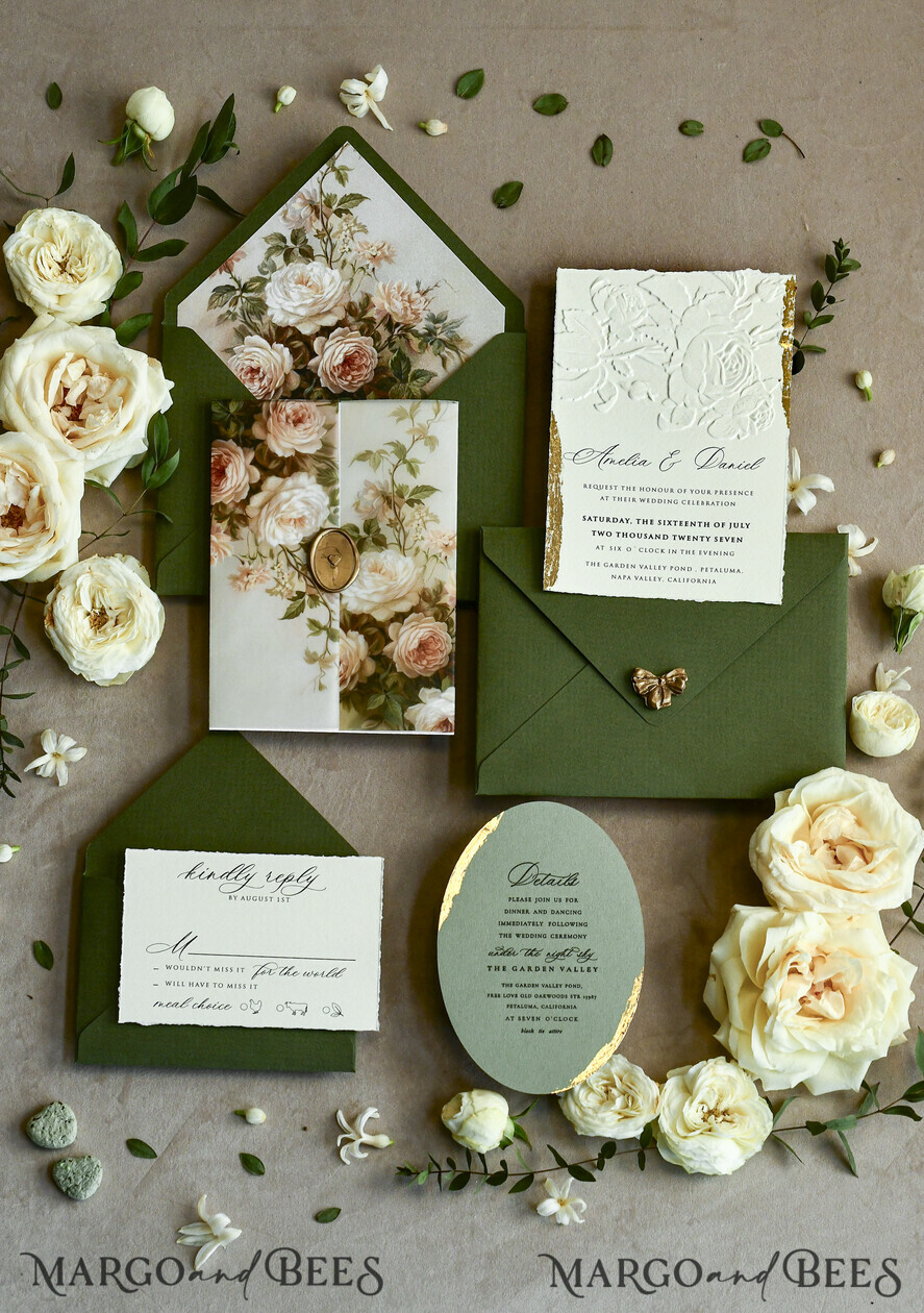 WEDDING INVITATIONS embossed invites 