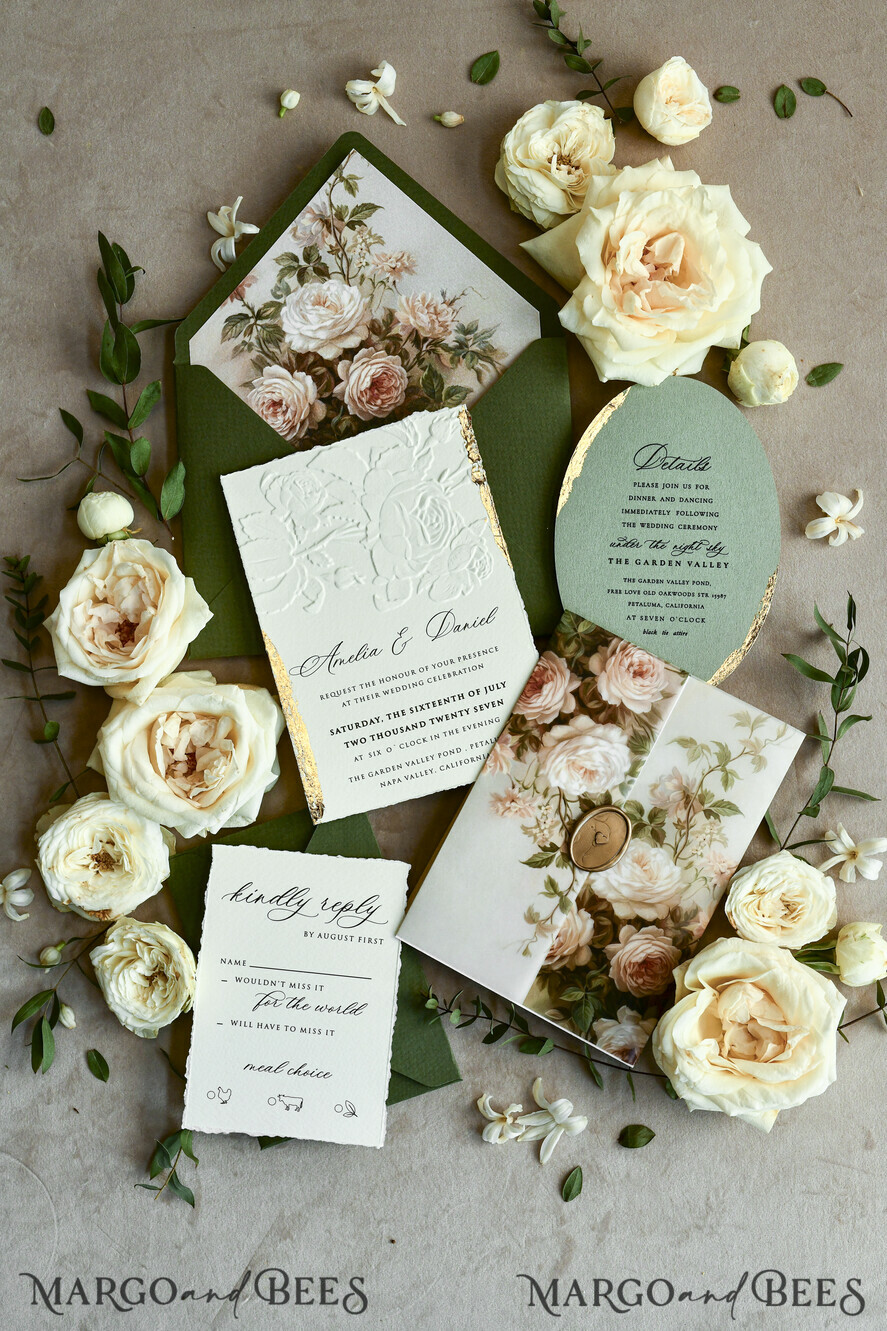 WEDDING INVITATIONS embossed invites 