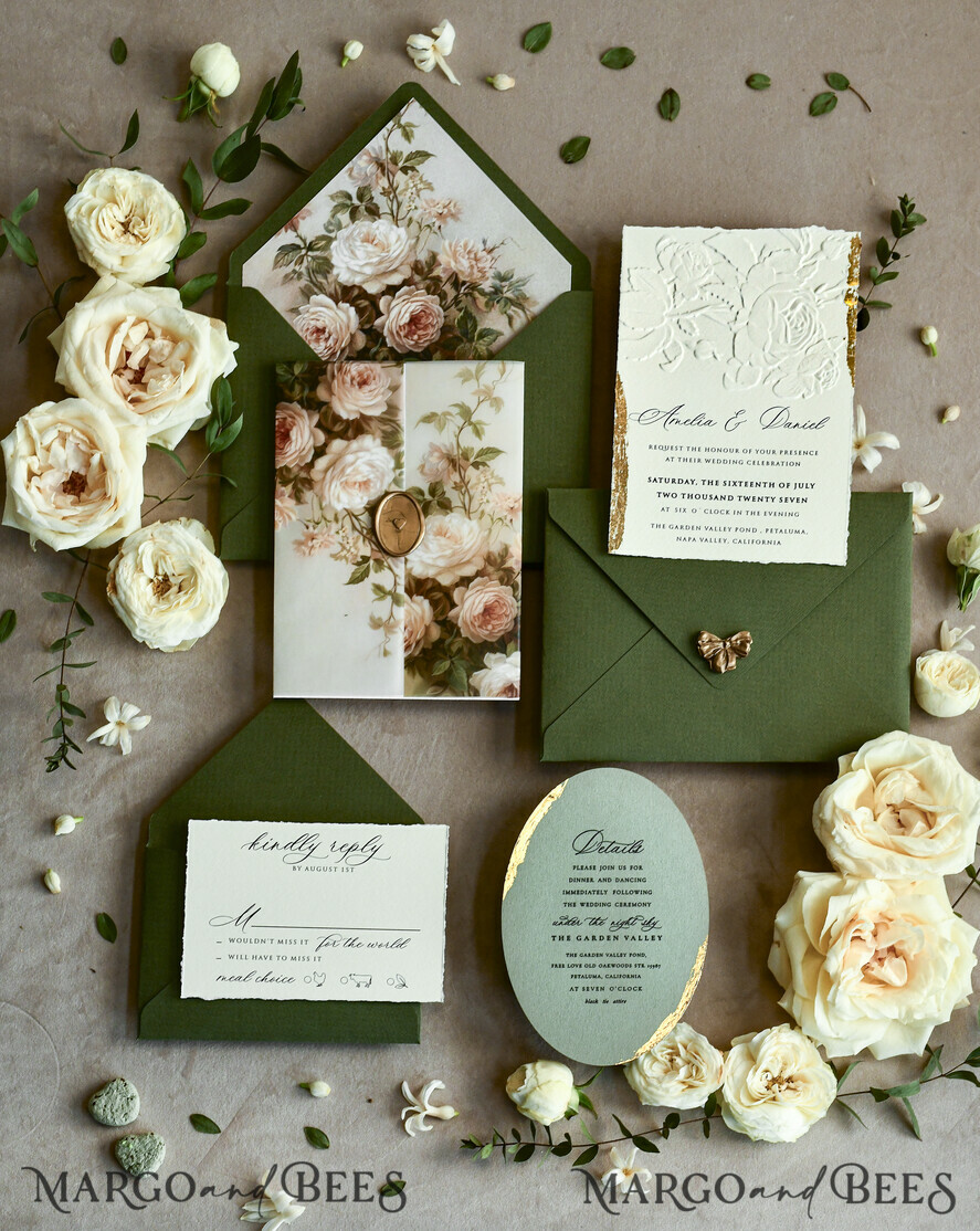 WEDDING INVITATIONS embossed invites 