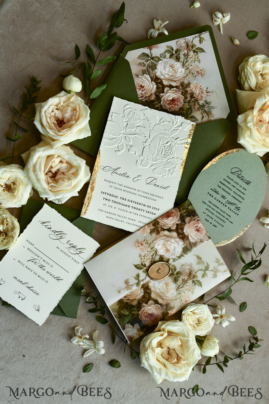 WEDDING INVITATIONS embossed invites 