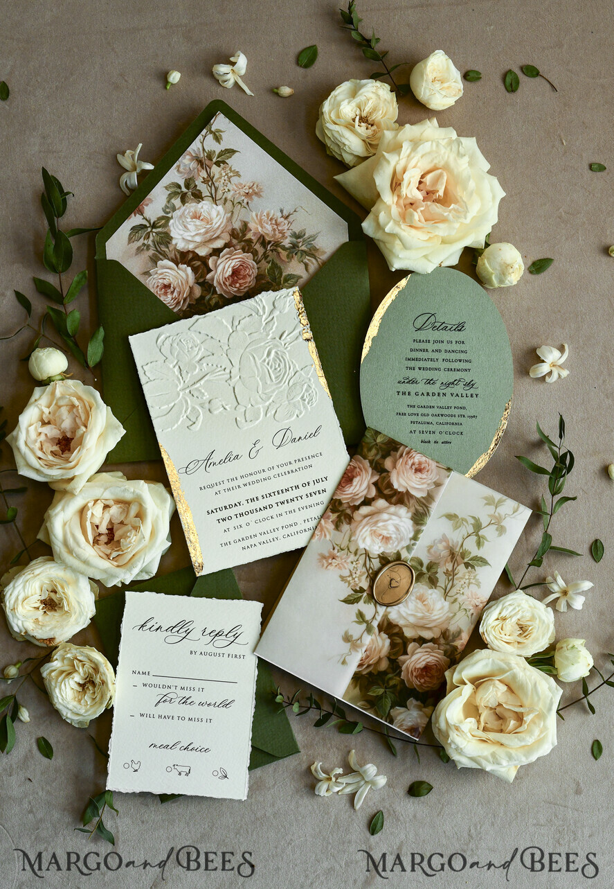 WEDDING INVITATIONS embossed invites 
