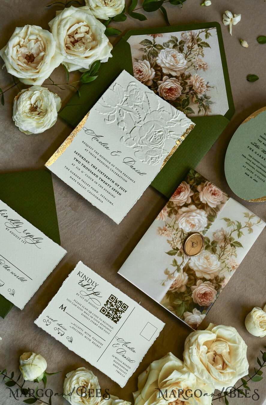 WEDDING INVITATIONS embossed invites 