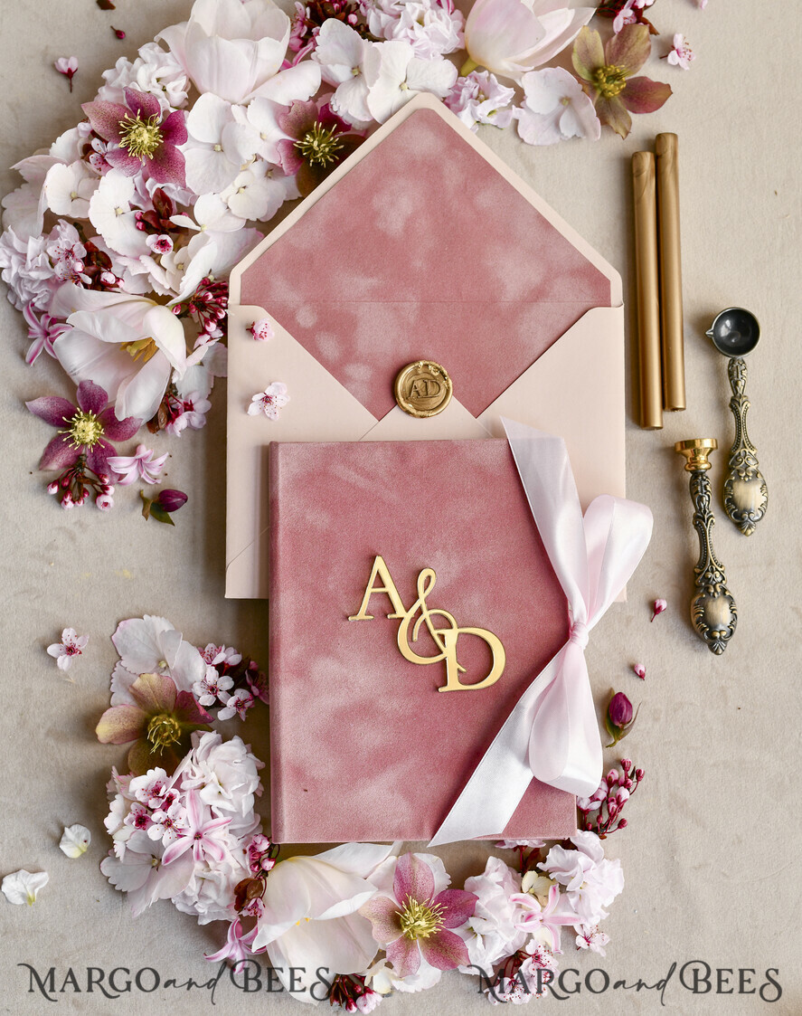 WEDDING INVITATIONS plexi acrylic mirror velvet Cover Clear Wedding Invitations, Elegant blush pink Wedding Cards,  Acrylic Wedding Invites, Mirror Gold Plexi Invitation Suite