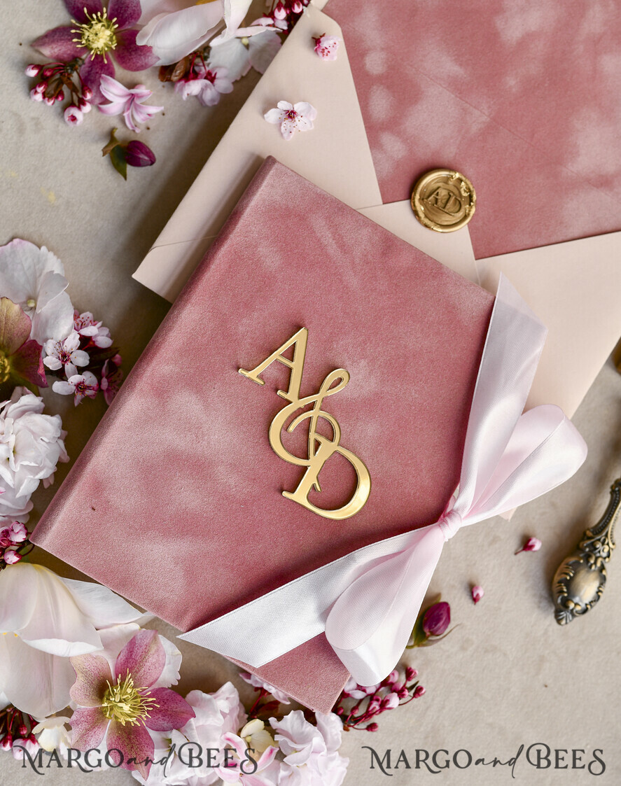 WEDDING INVITATIONS plexi acrylic mirror velvet Cover Clear Wedding Invitations, Elegant blush pink Wedding Cards,  Acrylic Wedding Invites, Mirror Gold Plexi Invitation Suite