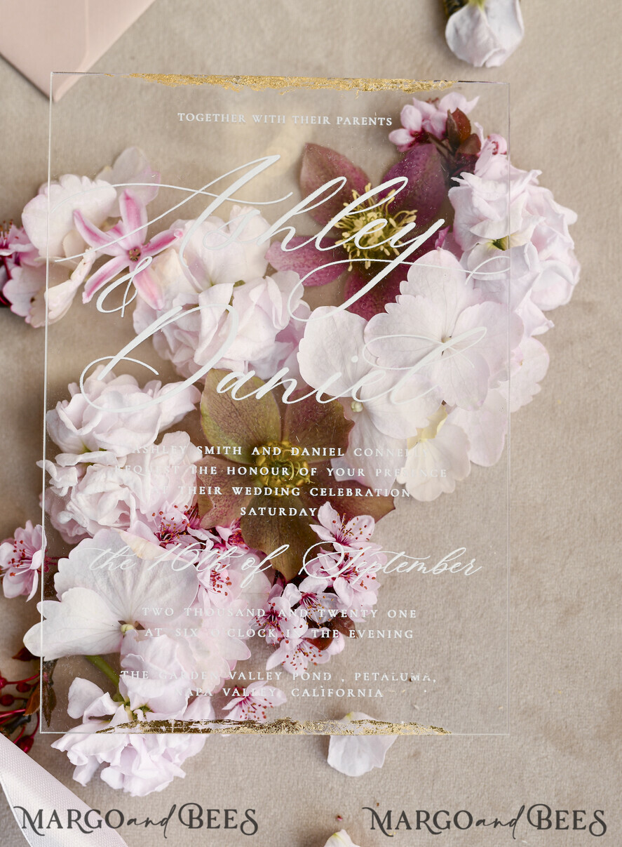 WEDDING INVITATIONS plexi acrylic mirror velvet Cover Clear Wedding Invitations, Elegant blush pink Wedding Cards,  Acrylic Wedding Invites, Mirror Gold Plexi Invitation Suite