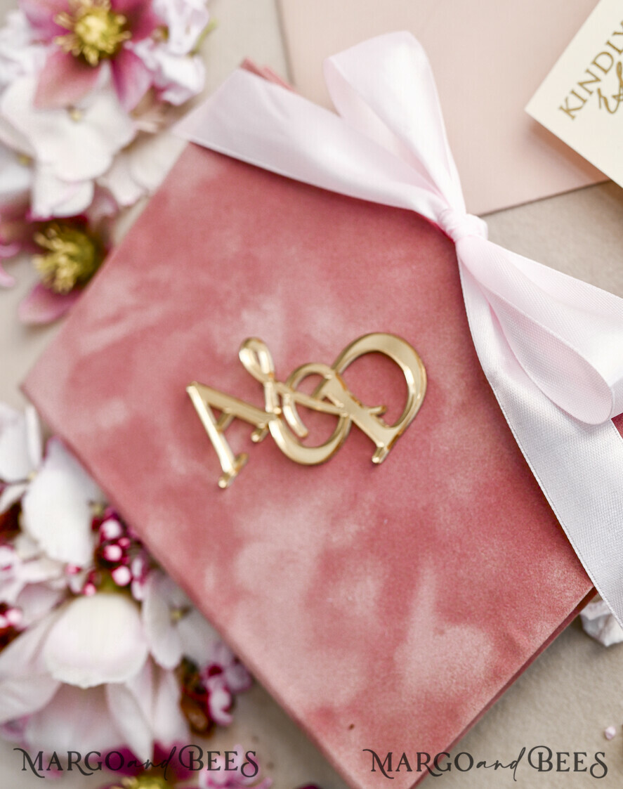 WEDDING INVITATIONS plexi acrylic mirror velvet Cover Clear Wedding Invitations, Elegant blush pink Wedding Cards,  Acrylic Wedding Invites, Mirror Gold Plexi Invitation Suite