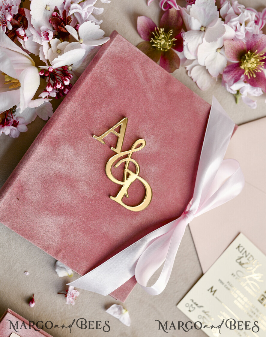 WEDDING INVITATIONS plexi acrylic mirror velvet Cover Clear Wedding Invitations, Elegant blush pink Wedding Cards,  Acrylic Wedding Invites, Mirror Gold Plexi Invitation Suite