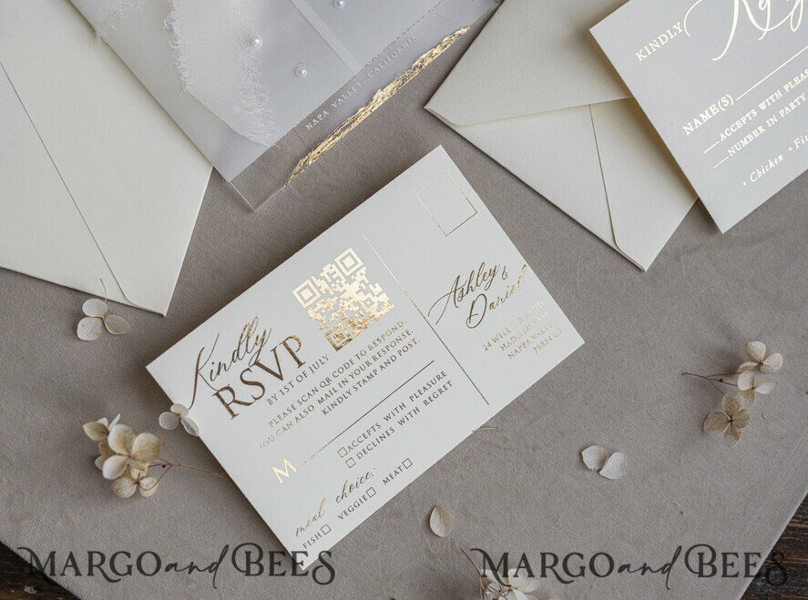 WEDDING INVITATIONS plexi acrylic mirror Ivory Beaded Wrapping Wedding Invitations, Elegant Clear Acrylic Wedding Cards, Plexi Transparent Wedding Invites, Wedding Invitation Suite with Pearls