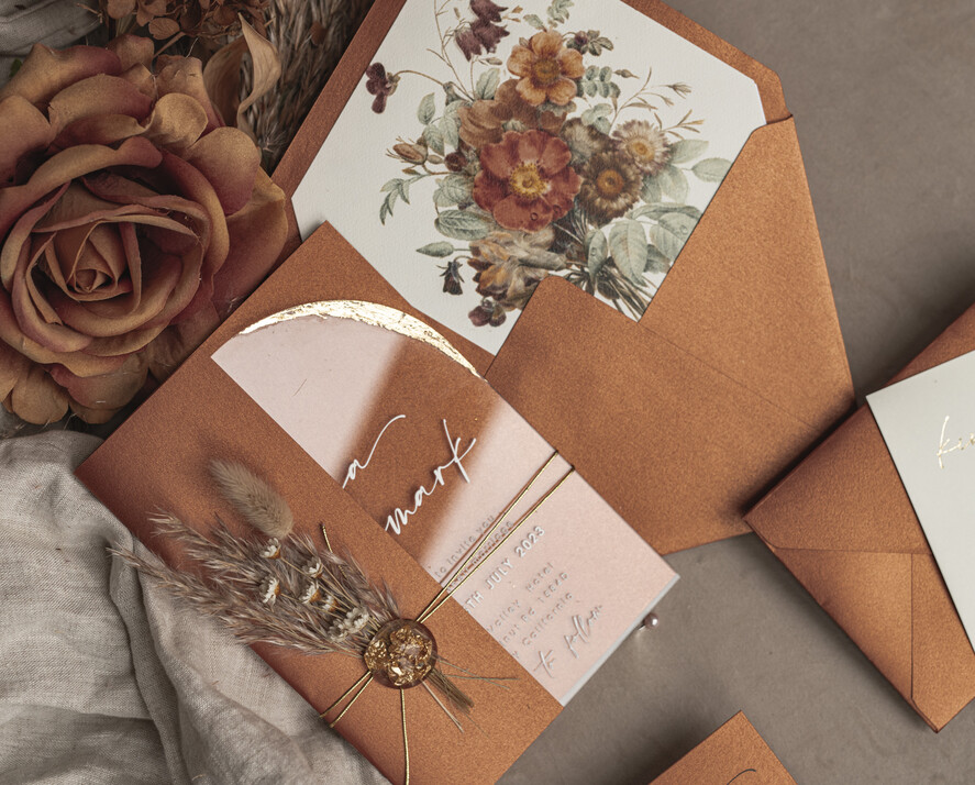WEDDING INVITATIONS plexi acrylic mirror Fall Terracotta Clear Arched Wedding Invitations, Autumn Elegant Garden Wedding Cards, Burnt Orange Acrylic transparent  Wedding Invites,  Arch Plexi Wedding Invitation Suite