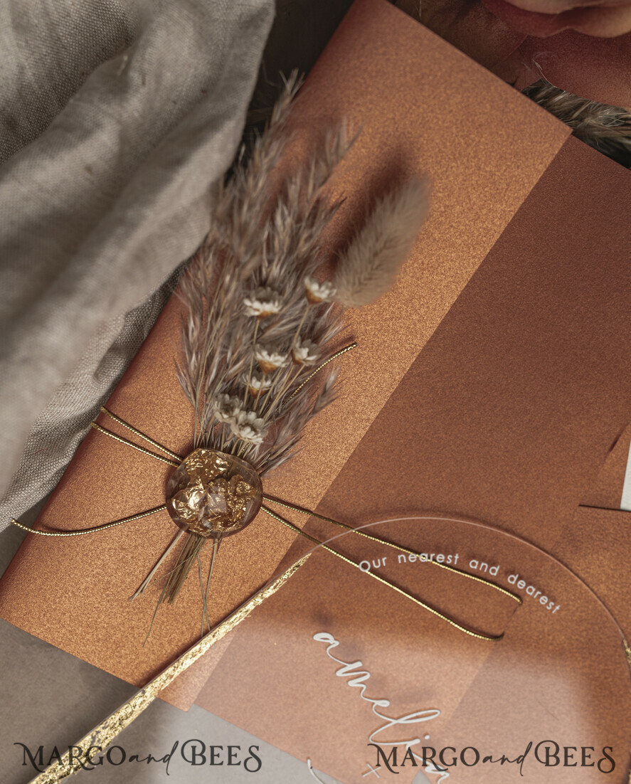 WEDDING INVITATIONS plexi acrylic mirror Fall Terracotta Clear Arched Wedding Invitations, Autumn Elegant Garden Wedding Cards, Burnt Orange Acrylic transparent  Wedding Invites,  Arch Plexi Wedding Invitation Suite