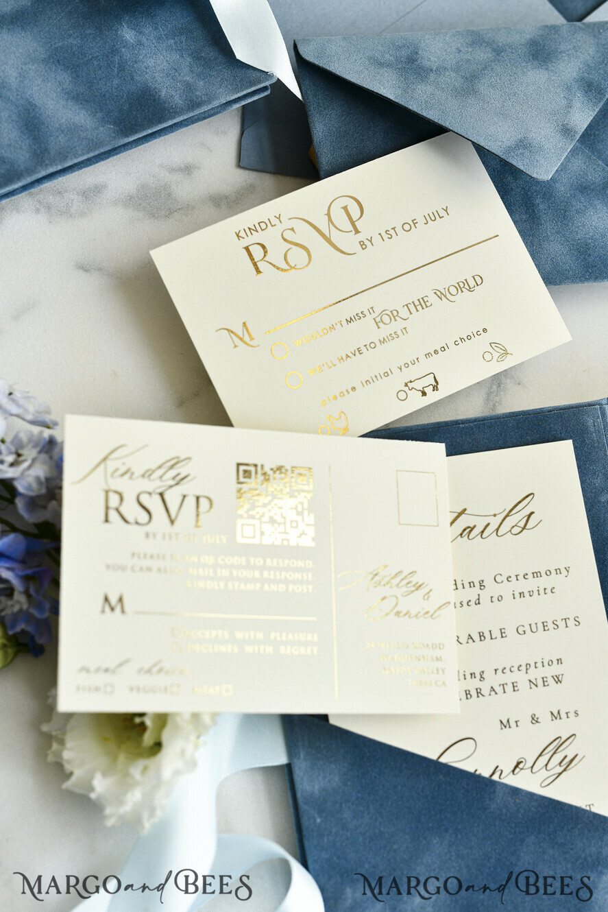 WEDDING INVITATIONS plexi acrylic mirror velvet Cover Clear Wedding Invitations, Elegant dusty blue Wedding Cards,  Acrylic Wedding Invites, Mirror Gold Plexi Invitation Suite