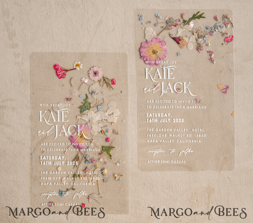 WEDDING INVITATIONS plexi acrylic mirror Blush Pink Clear real flowers Wedding Invitations, Elegant Garden  pampass gras Wedding Cards, Velvet  transparent  Wedding Invites,  Wedding Invitation Suite