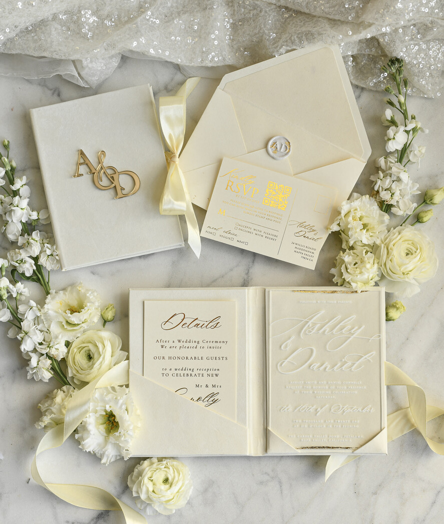 WEDDING INVITATIONS plexi acrylic mirror velvet Cover Clear Wedding Invitations, Elegant dusty blue Wedding Cards,  Acrylic Wedding Invites, Mirror Gold Plexi Invitation Suite