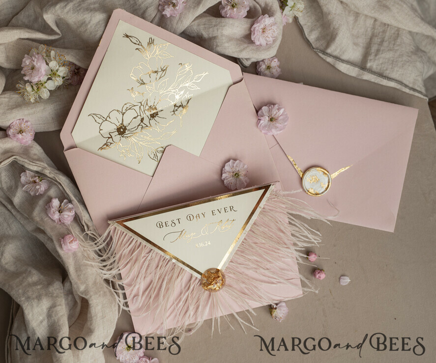 HOCHZEITS EINLADUNGEN 3-fach gefaltete Hochzeitseinladungen 3-fach Luxus Salbeigrün Spiegelgold Hochzeitskarten, elegante Gartenhochzeitskarten, glamouröse Acryl-Monogramm-Hochzeitseinladungen, Spiegelplexi florale Hochzeitsinvitation Suite.