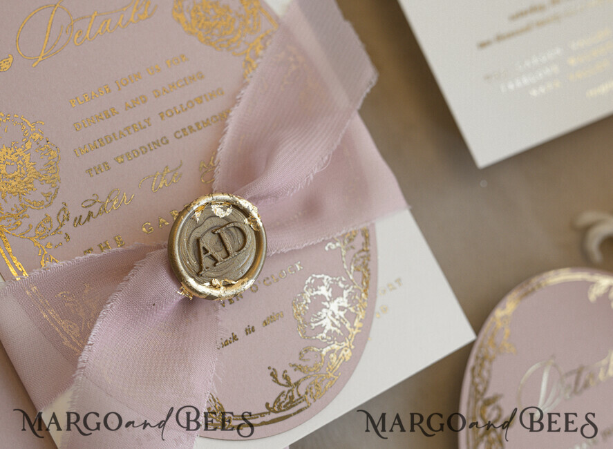 WEDDING INVITATIONS Vintage Baroque Vintage Baroque Wedding Invitation suite  Beige Golden Fine art Roses Wedding Invitations with rsvp Victorian wedding crest Chinoiserie Invites Royal Ornamental frame