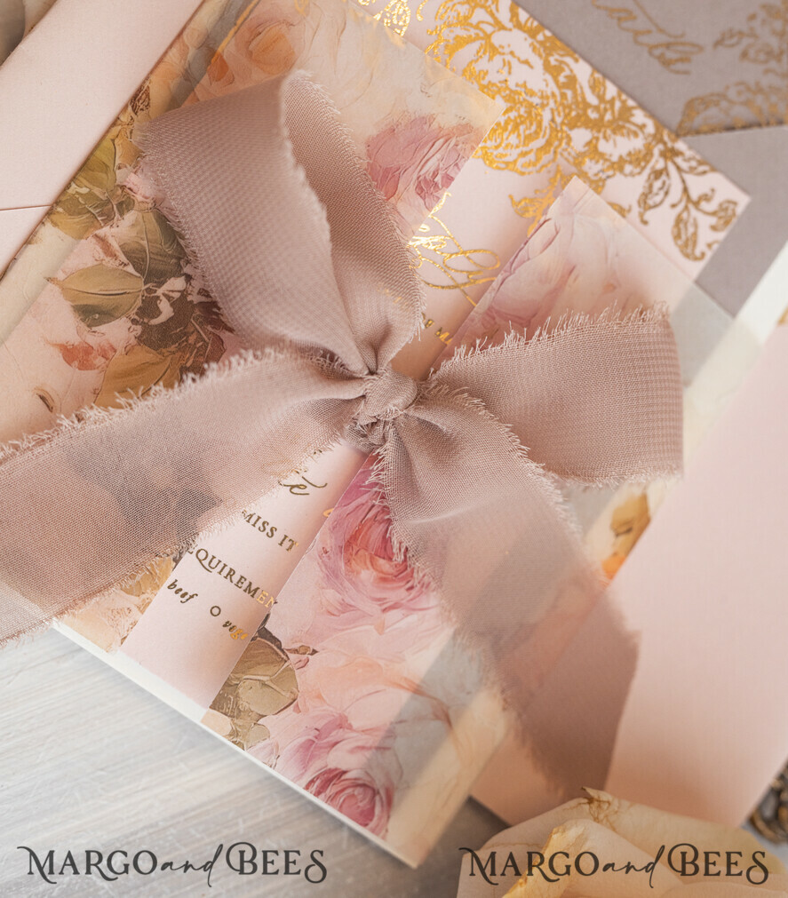 WEDDING INVITATIONS Vintage Baroque Vintage Baroque Wedding Invitation suite  Beige Golden Fine art Roses Wedding Invitations with rsvp Victorian wedding crest Chinoiserie Invites Royal Ornamental frame