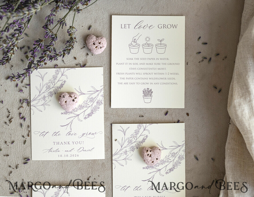WEDDING FAVORS  Seeds of Love Wedding Favor gifts in bulk Personalized Seed Card With Plantable Seed Paper. Wildflower Seed Paper. Thank you gifts for guests