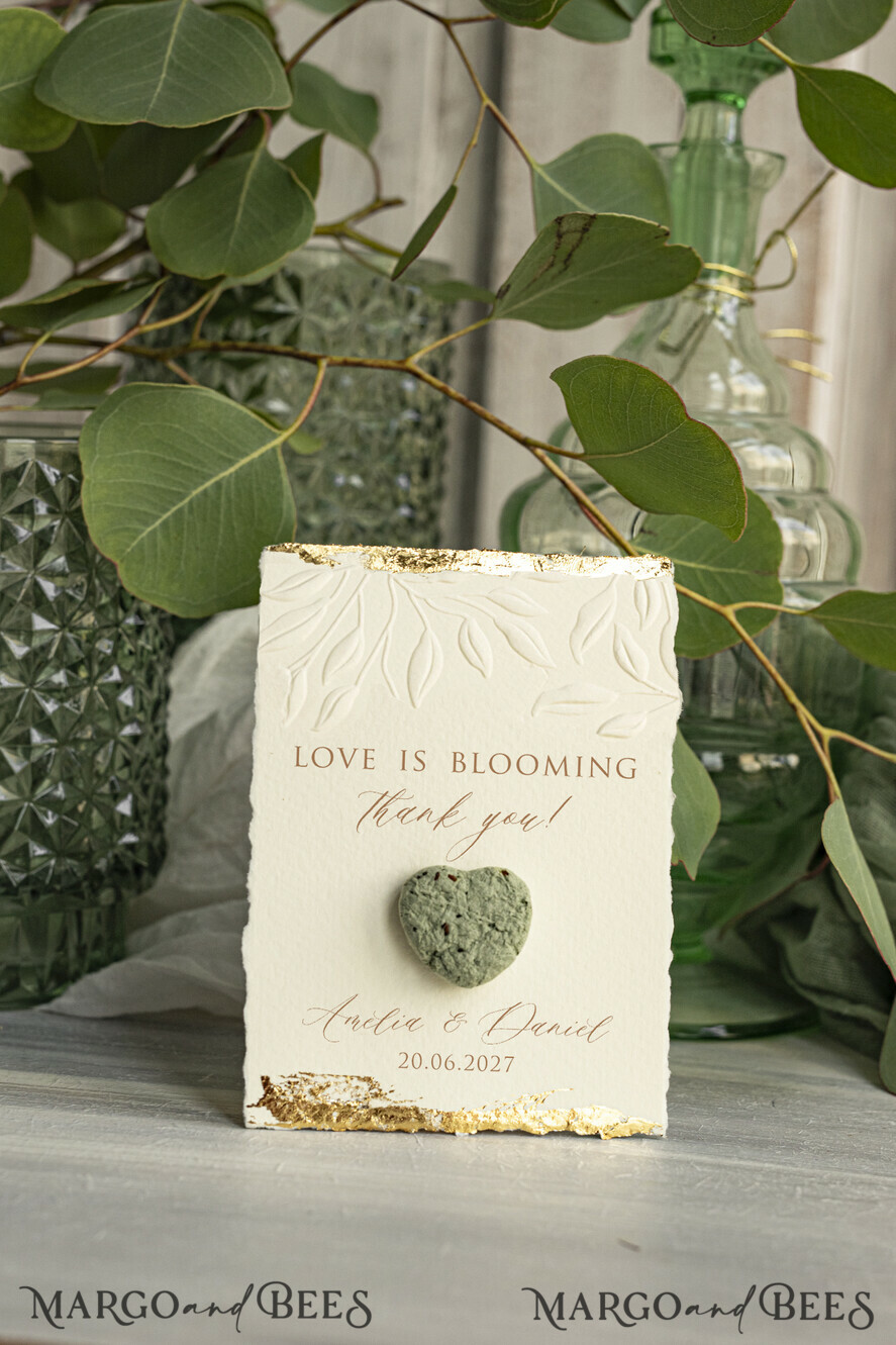 WEDDING FAVORS  Seeds of Love Wedding Favor gifts in bulk Personalized Seed Card With Plantable Seed Paper. let love grow Thank you gifts for guests