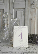 TABLE DECOR SIGNS romantic Romantic Dusty Blue Wedding Table Number With Stand, Simple Handmade Modern Floral Table Number, Minimalistic Elegant Stationery Table Décor With Flowers       3