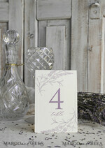 TABLE DECOR SIGNS romantic Romantic Dusty Blue Wedding Table Number With Stand, Simple Handmade Modern Floral Table Number, Minimalistic Elegant Stationery Table Décor With Flowers       3