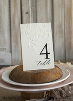 TABLE DECOR SIGNS romantic Romantic Dusty Blue Wedding Table Number With Stand, Simple Handmade Modern Floral Table Number, Minimalistic Elegant Stationery Table Décor With Flowers       5