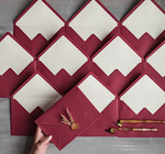 WEDDING INVITATIONS Velvet Envelopes  Maroon Handmade envelopes with Liner for invitations, handmade Craft Envelopes for Wedding cards6