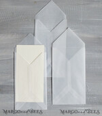 HOCHZEITS EINLADUNGEN Samtene Umschläge DL Vellum transparente Umschläge für Einladungen, lange handgefertigte Umschläge für Hochzeitseinladungen.5