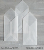 HOCHZEITS EINLADUNGEN Samtene Umschläge DL Vellum transparente Umschläge für Einladungen, lange handgefertigte Umschläge für Hochzeitseinladungen.5