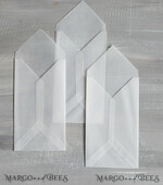 HOCHZEITS EINLADUNGEN Samtene Umschläge DL Vellum transparente Umschläge für Einladungen, lange handgefertigte Umschläge für Hochzeitseinladungen.5