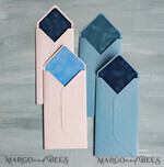 WEDDING INVITATIONS Velvet Envelopes  DL Long Envelopes Custom colors for invitations with velvet liners, a7 handmade  Envelopes with velvet liner for Wedding cards3