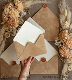WEDDING INVITATIONS Velvet Envelopes  nude envelopes for invitations with velvet liners, a7 handmade  Envelopes with velvet liner for Wedding cards7