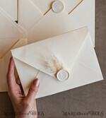 HOCHZEITS EINLADUNGEN Samtene Umschläge Elfenbeinfarbene Umschläge für Einladungen mit Samtfutter, handgefertigt in A7. Umschläge mit Samtfutter für Hochzeitskarten.5