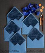 WEDDING INVITATIONS Velvet Envelopes  navy envelopes for invitations with velvet liners, a7 handmade  Envelopes with velvet liner for Wedding cards8
