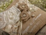   Boho Vintage Lace Wedding Ring Pillow • Embroidered Ring Bearer Pillow • Rustic Ring Bearer Pillow Presonalised5