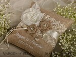   Boho Vintage Lace Wedding Ring Pillow • Embroidered Ring Bearer Pillow • Rustic Ring Bearer Pillow Presonalised5
