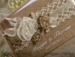   Preonalised wedding Guestbook, Burlap Vintage Wedding Album Rustic Linen Photo Booth Book5