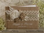   Preonalised wedding Guestbook, Burlap Vintage Wedding Album Rustic Linen Photo Booth Book5