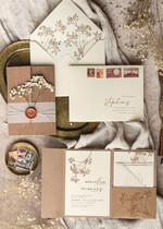 WEDDING INVITATIONS rustic / country / shabby chick Natural baby breath flowers wedding invitation suite, Minimalistic rustical wedding invitations set, eco invitation set, Beige Modern boho wedding invites18