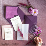 WEDDING INVITATIONS floral / boho / watercolor Heather Acrylic Wedding invitations set, Boho Plum Fall Wedding Invitation Suite,  Plexi Elegant bohemian Wedding Stationery Minimalistic Wedding Invites14