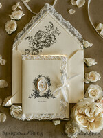 WEDDING INVITATIONS vintage lace/ rustic lace Personalized Golden Wedding invitations Vintage Lace wedding Cards42