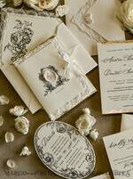 WEDDING INVITATIONS vintage lace/ rustic lace Personalized Golden Wedding invitations Vintage Lace wedding Cards42