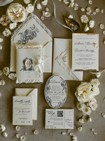 WEDDING INVITATIONS vintage lace/ rustic lace Personalized Golden Wedding invitations Vintage Lace wedding Cards42